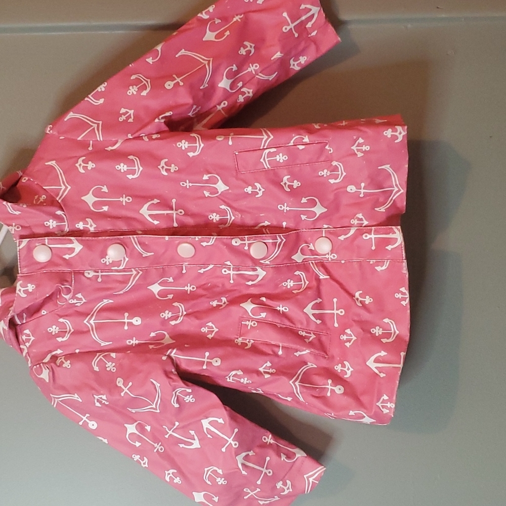 Girls pink anchor raincoat